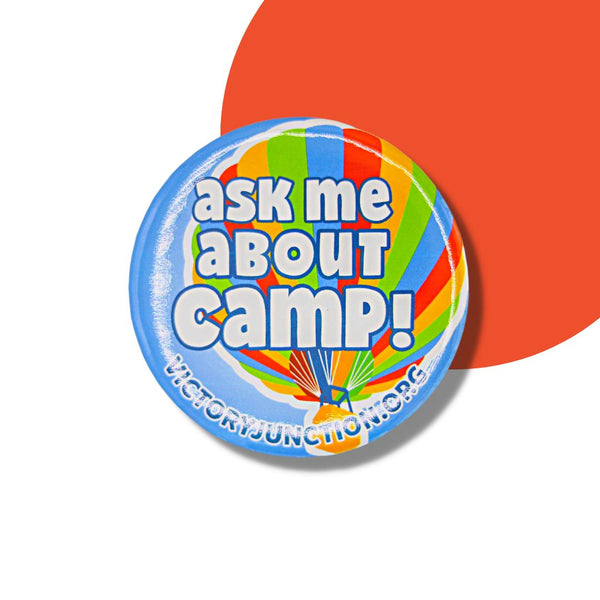 "Ask Me About Camp" Pin